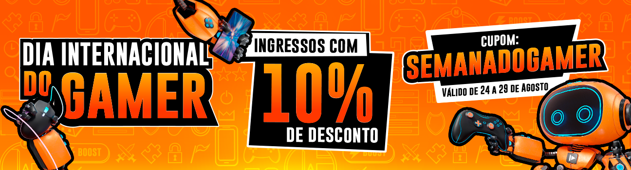 Dia do Gamer - Cupom PLAYER 2 - 10% OFF